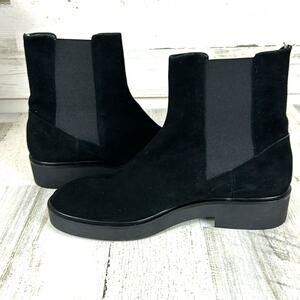 Stuart Weitzman Womens 9 Black Suede Henley Chelsea Luxury Ankle Boots NEW